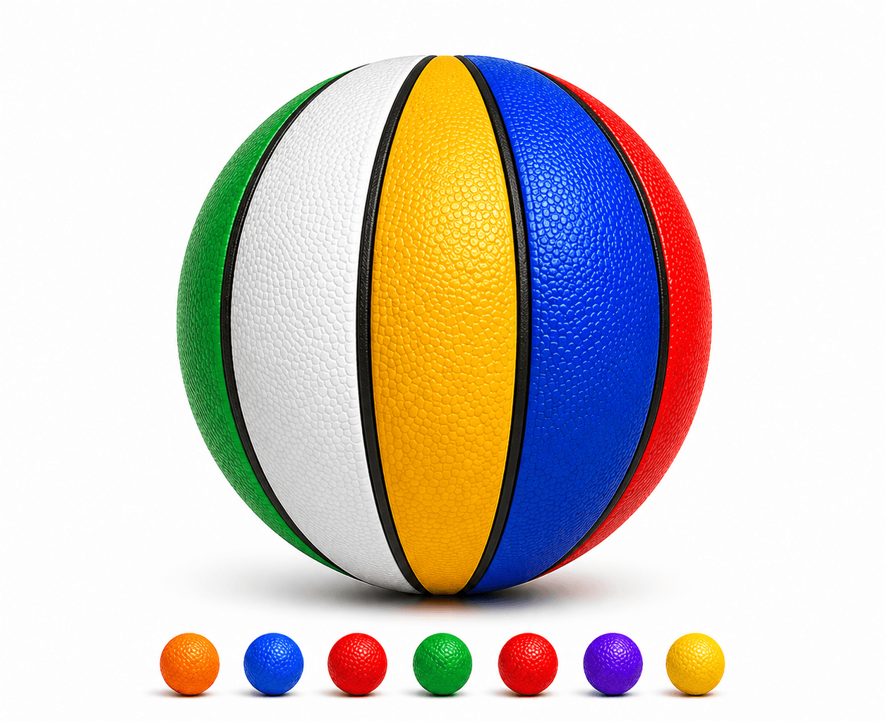 Custom basketball with selectable colored panels